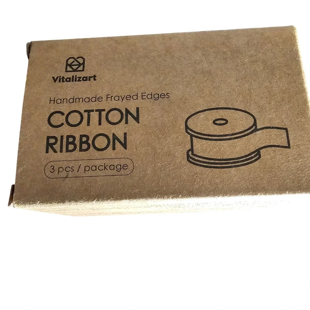 Vitalizart Forest Green Frayed Edge Cotton Ribbon 5/8